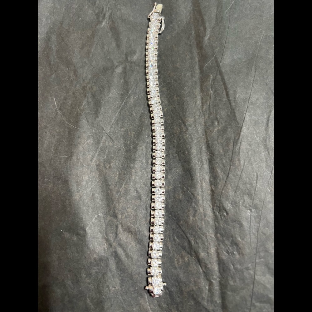 Vintage Silver & Crystal Tennis Bracelet by Park Lane